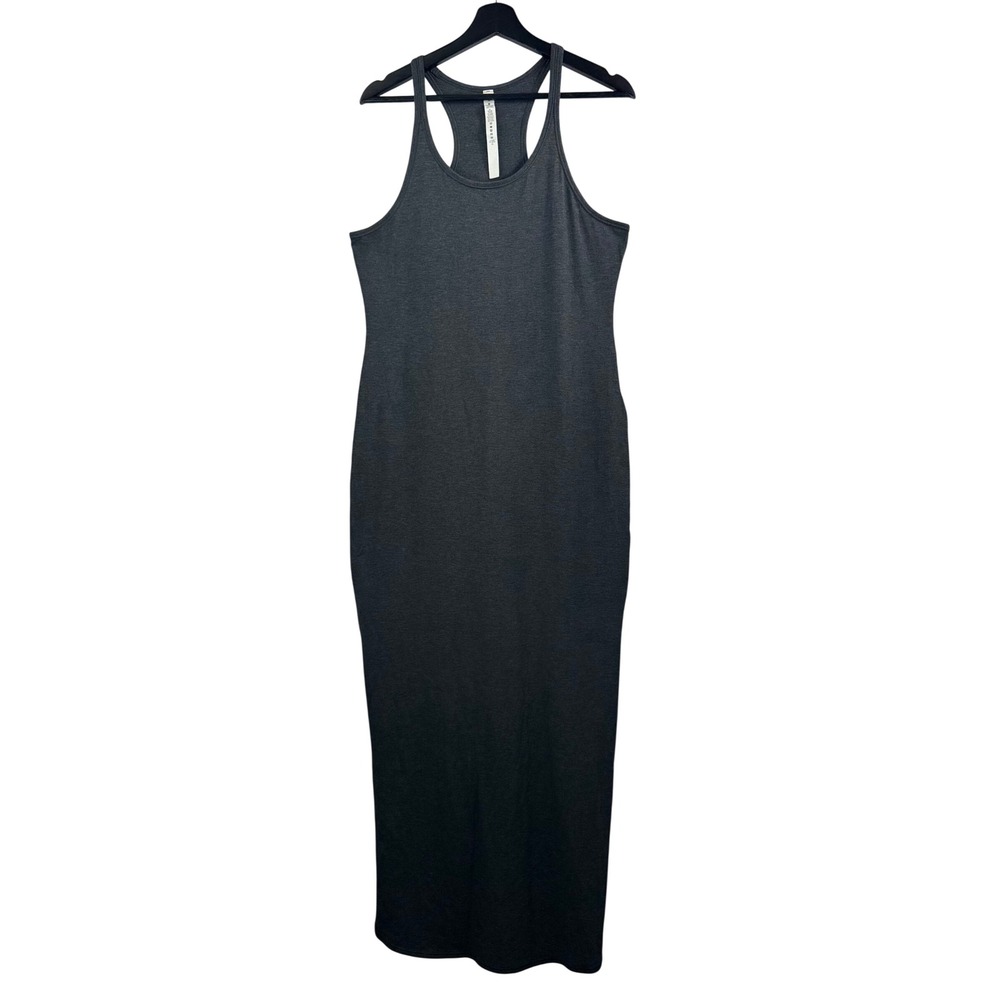 Lululemon refresh Maxi Dress sz 10 Grey Heathered athleisure minimalist